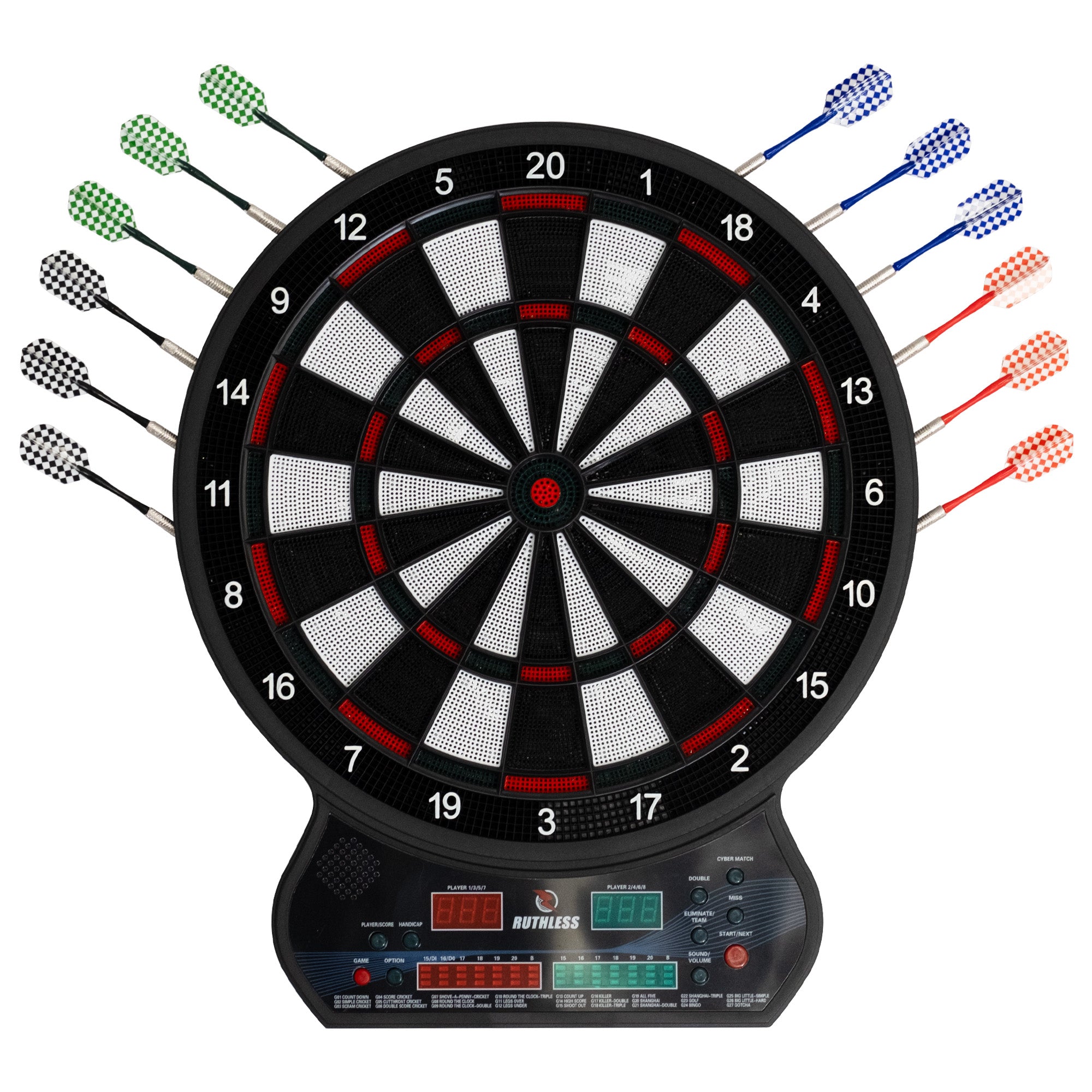 Ruthless R600 Electonic Dartboard Soft Tip inc 4 Sets of Darts 8