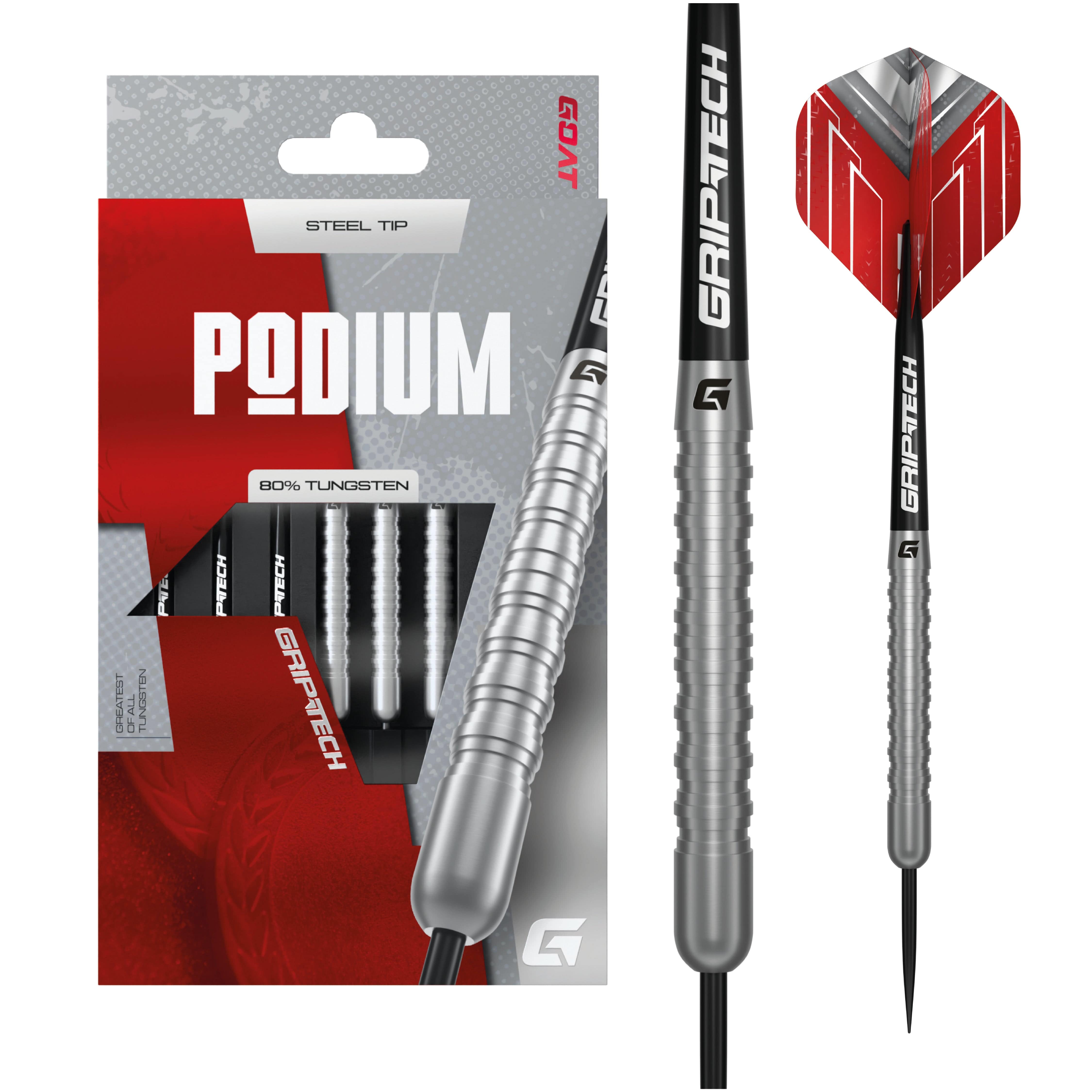 Goat Podium Darts - Steel Tip - 80% Tungsten - Silver