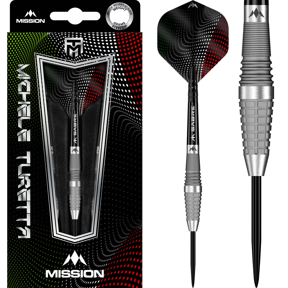 darta tentere Mission Michele Turetta Darts - Steel Tip - 95% Tungsten farbe:Weiss / neon Gelb Essential Commercial Diving Equipment Sponsor