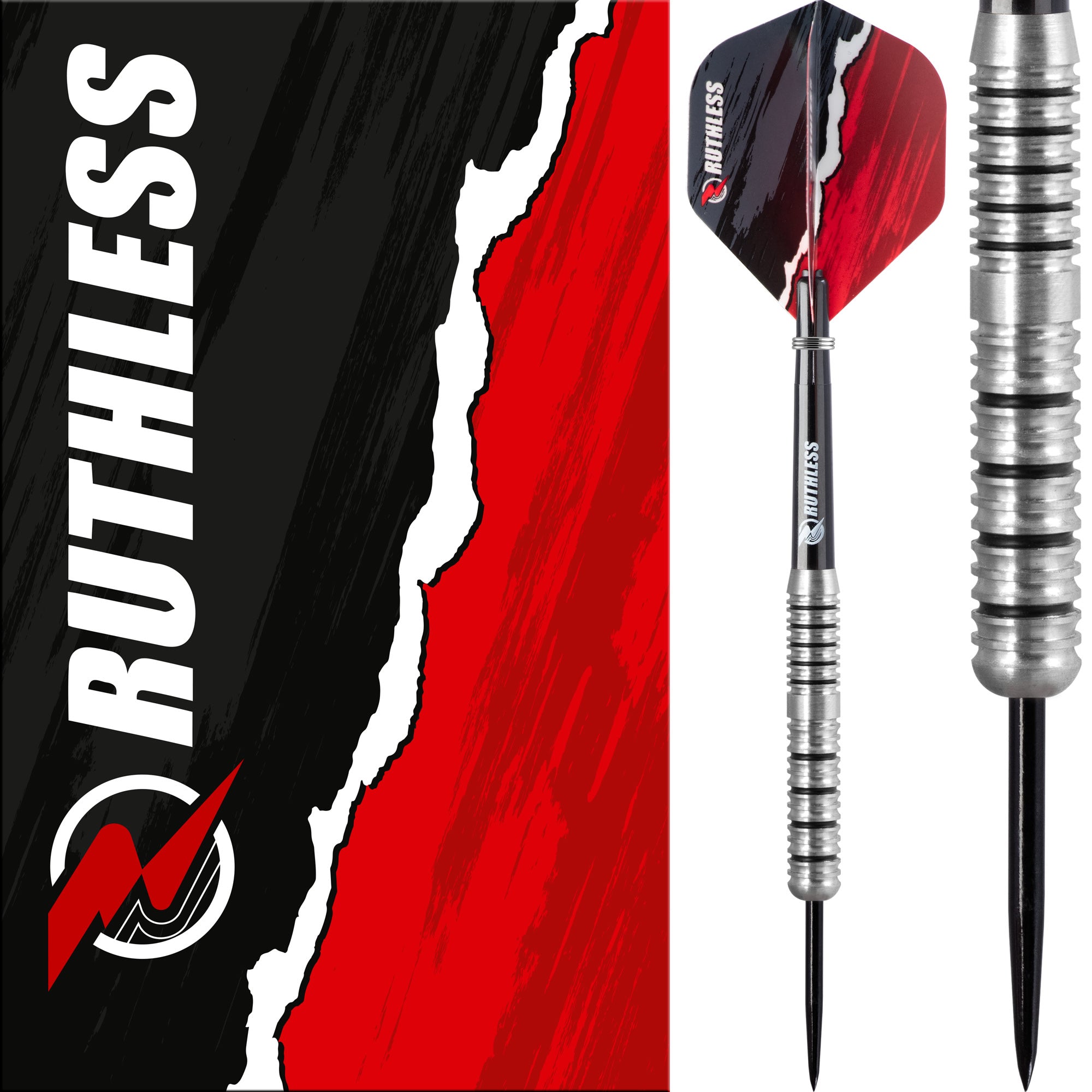 RUTHLESS Ranger II profesjonalny zestaw rzutek ze stali wolframowej w rozmiarach 21 g i 23 g, z lotkami i trzonkami (23 g