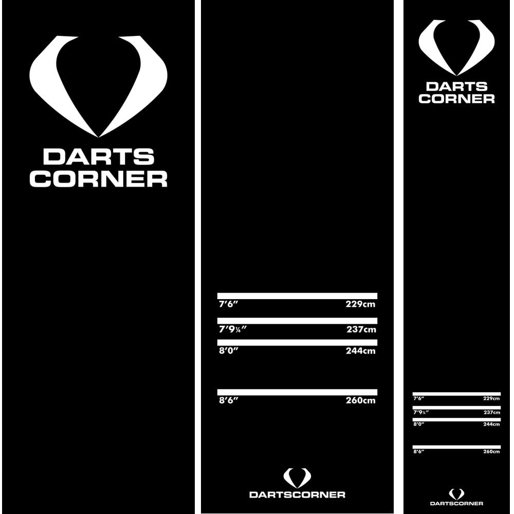 Darts Corner Carpet Dart Mat Non Slip Back DC Logo Black
