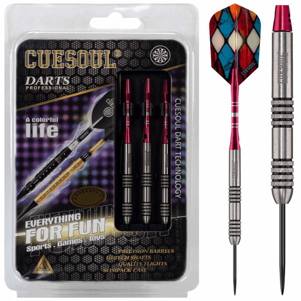 Cuesoul Steel Tip Tungsten Darts Traditional Knurled 22g