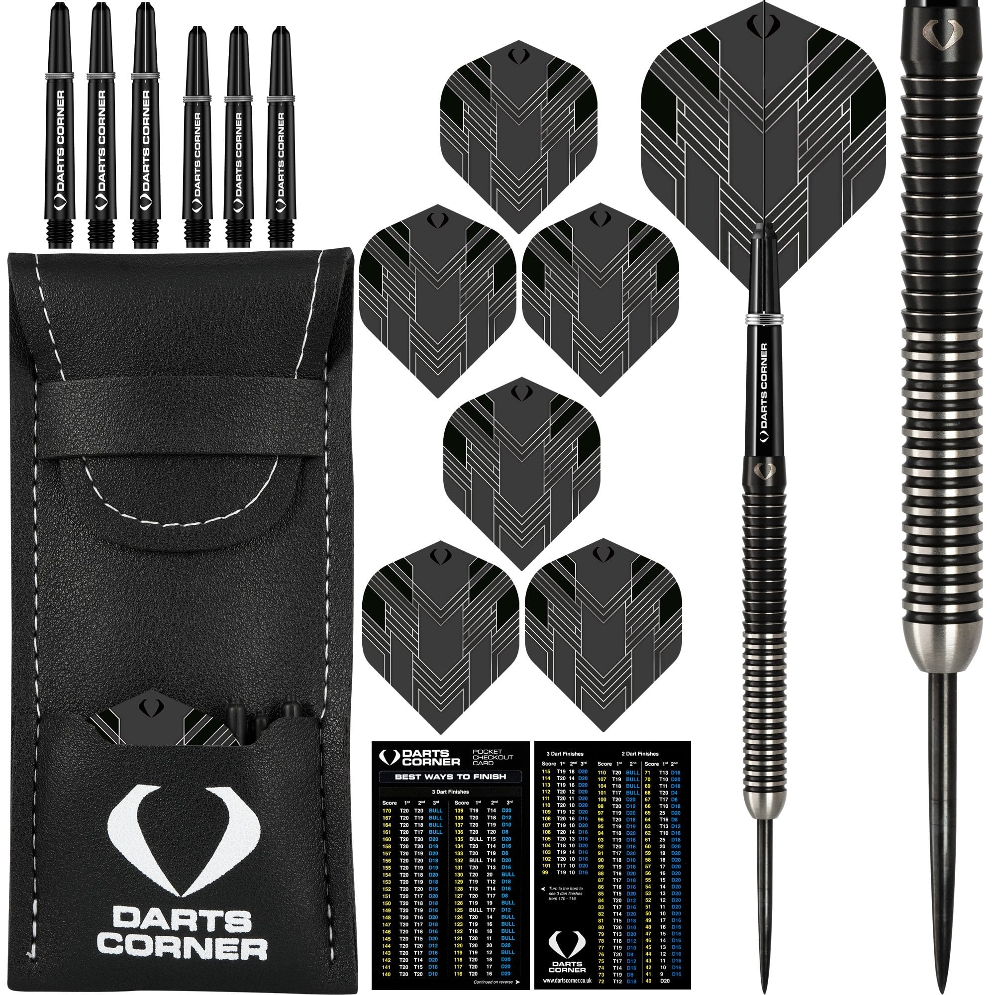 Darts Corner BlackFin Darts Steel Tip M1 Straight Black