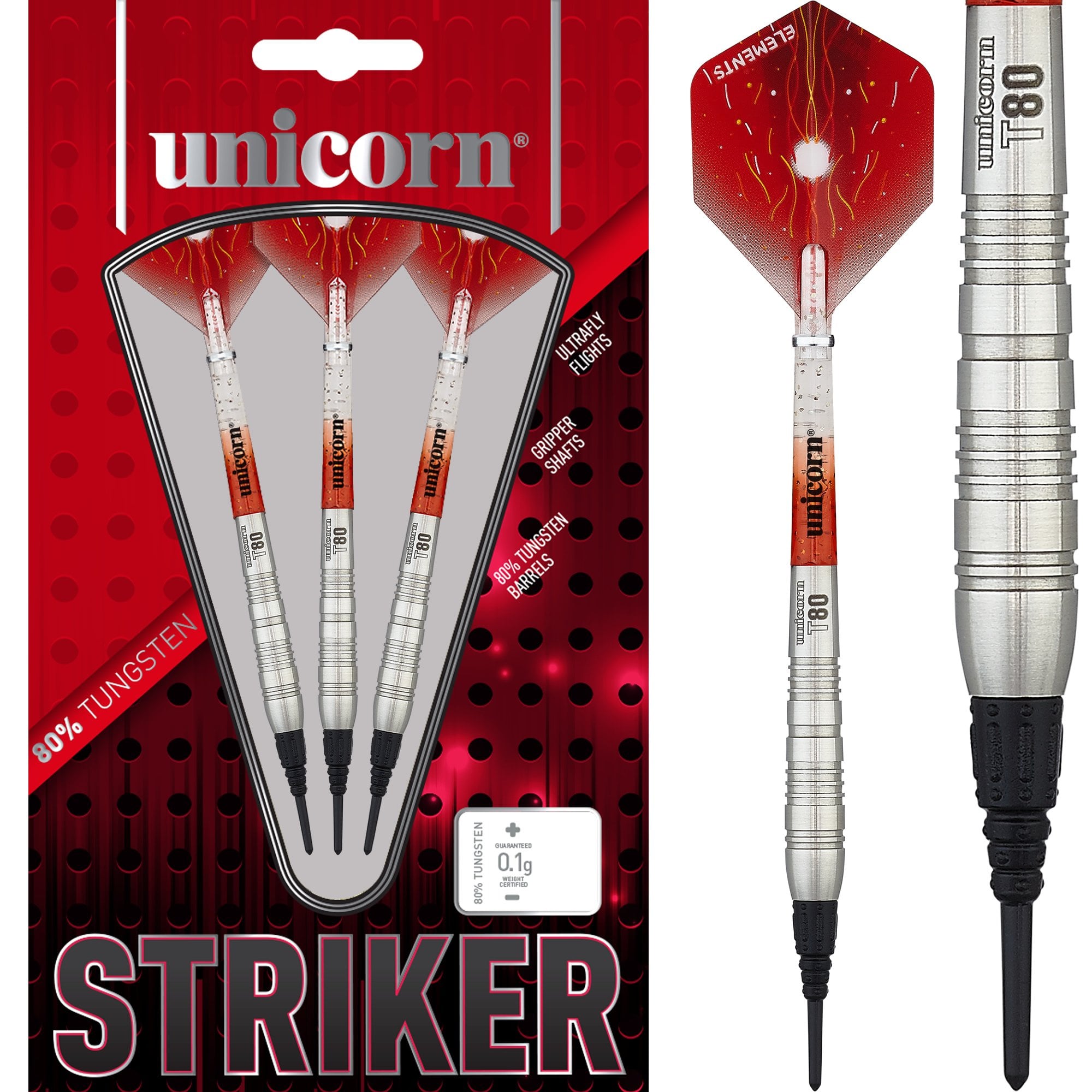 Unicorn T80 Darts - Core XL - Soft Tip - S4 - Striker