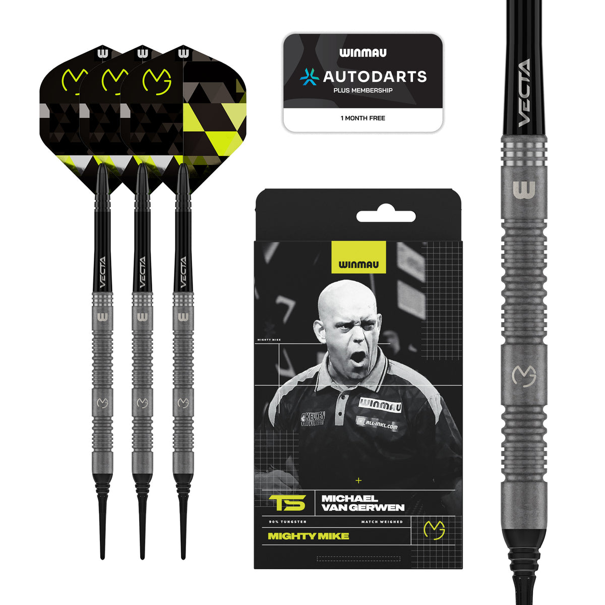 Winmau Michael van Gerwen Darts - Soft Tip - 90% Tungsten - TS