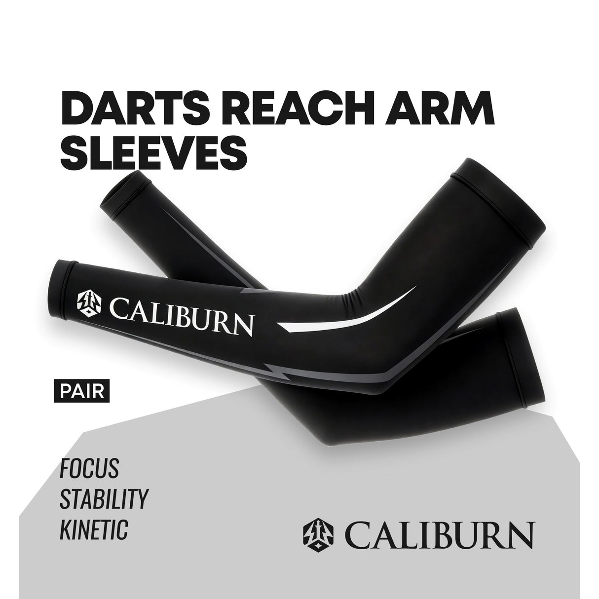 CALIBURN Darts REACH Arm Sleeves (Pair) - Black