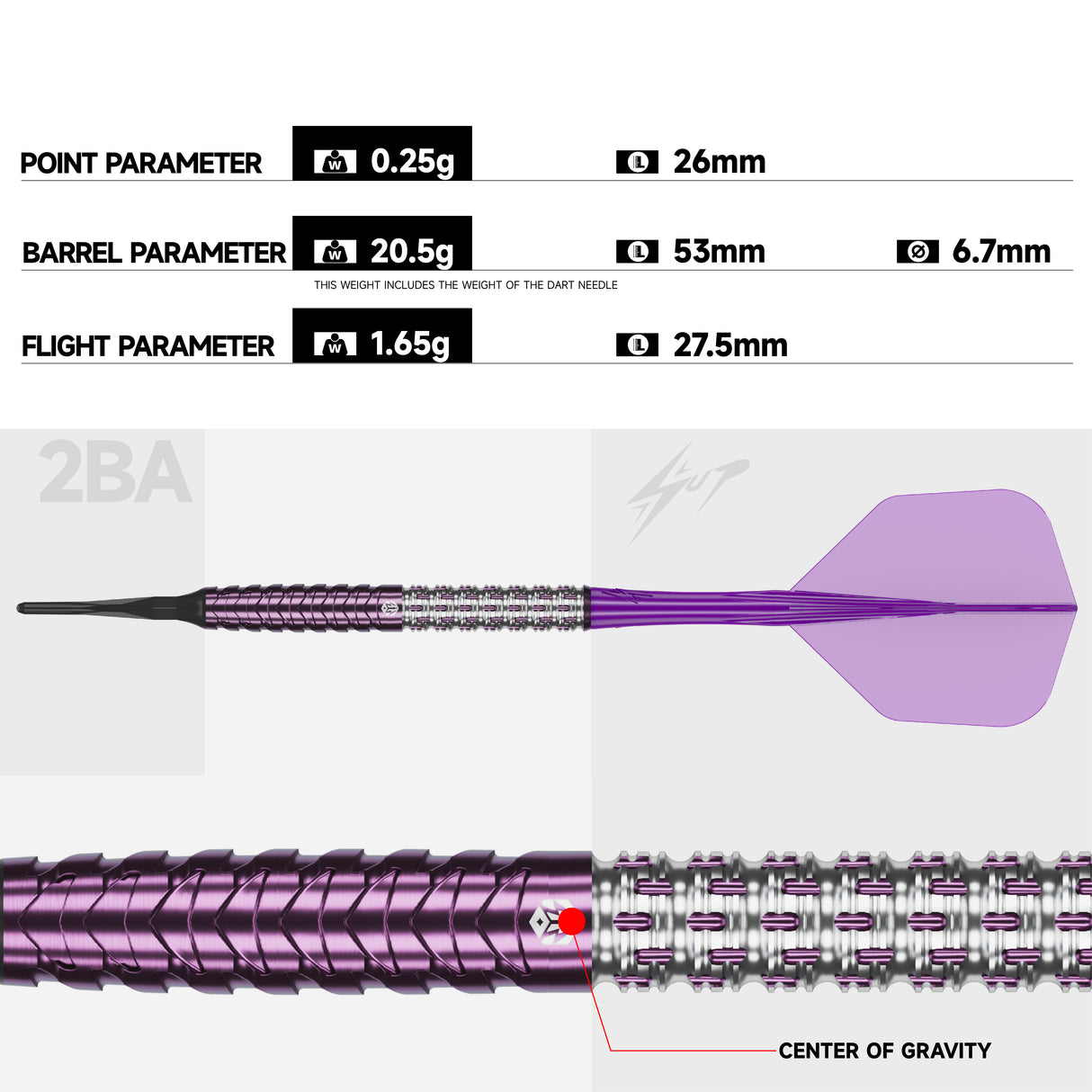 Caliburn Awakening Darts - Soft Tip - 90% Tungsten - E.T