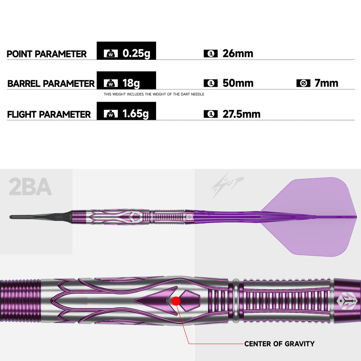 Caliburn Awakening Darts - Soft Tip - 90% Tungsten - Nicomuse