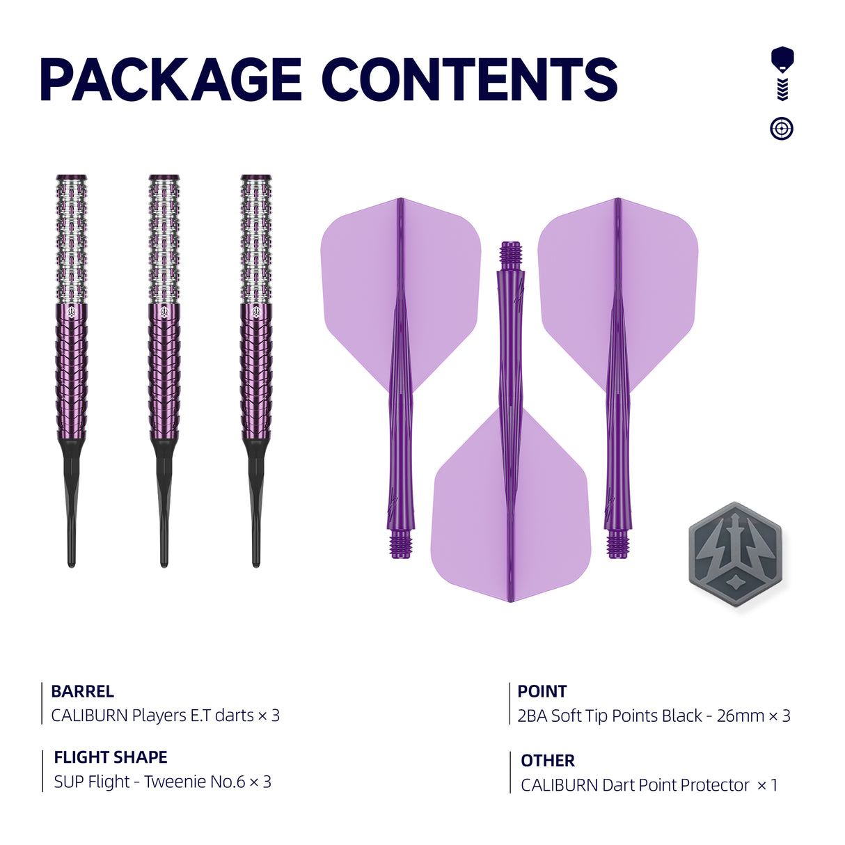 Caliburn Awakening Darts - Soft Tip - 90% Tungsten - E.T