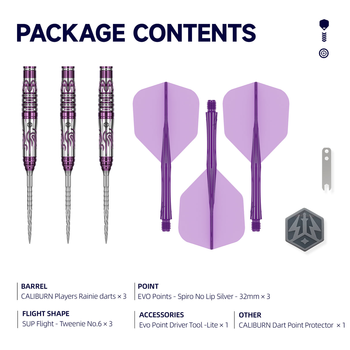 Caliburn Awakening Darts - Steel Tip - 90% Tungsten - Rainie