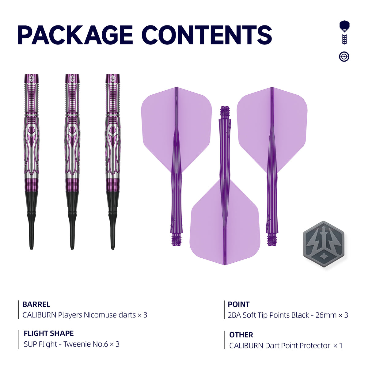 Caliburn Awakening Darts - Soft Tip - 90% Tungsten - Nicomuse