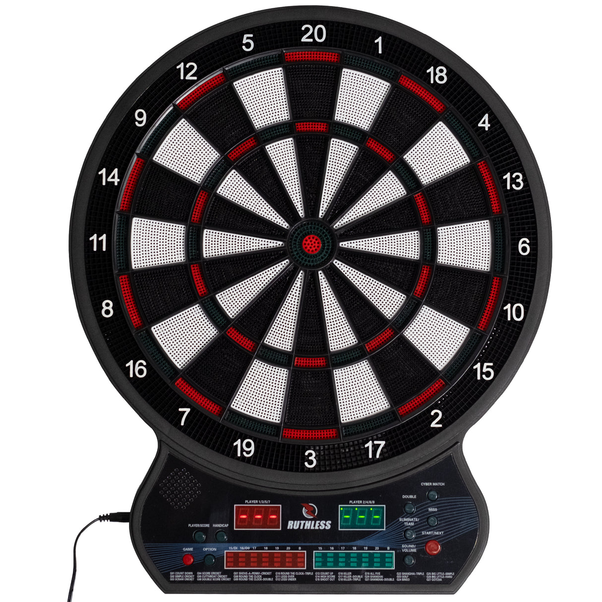 Ruthless R600 Electonic Dartboard - Soft Tip - inc 4 Sets of Darts - 8 players-27 Games