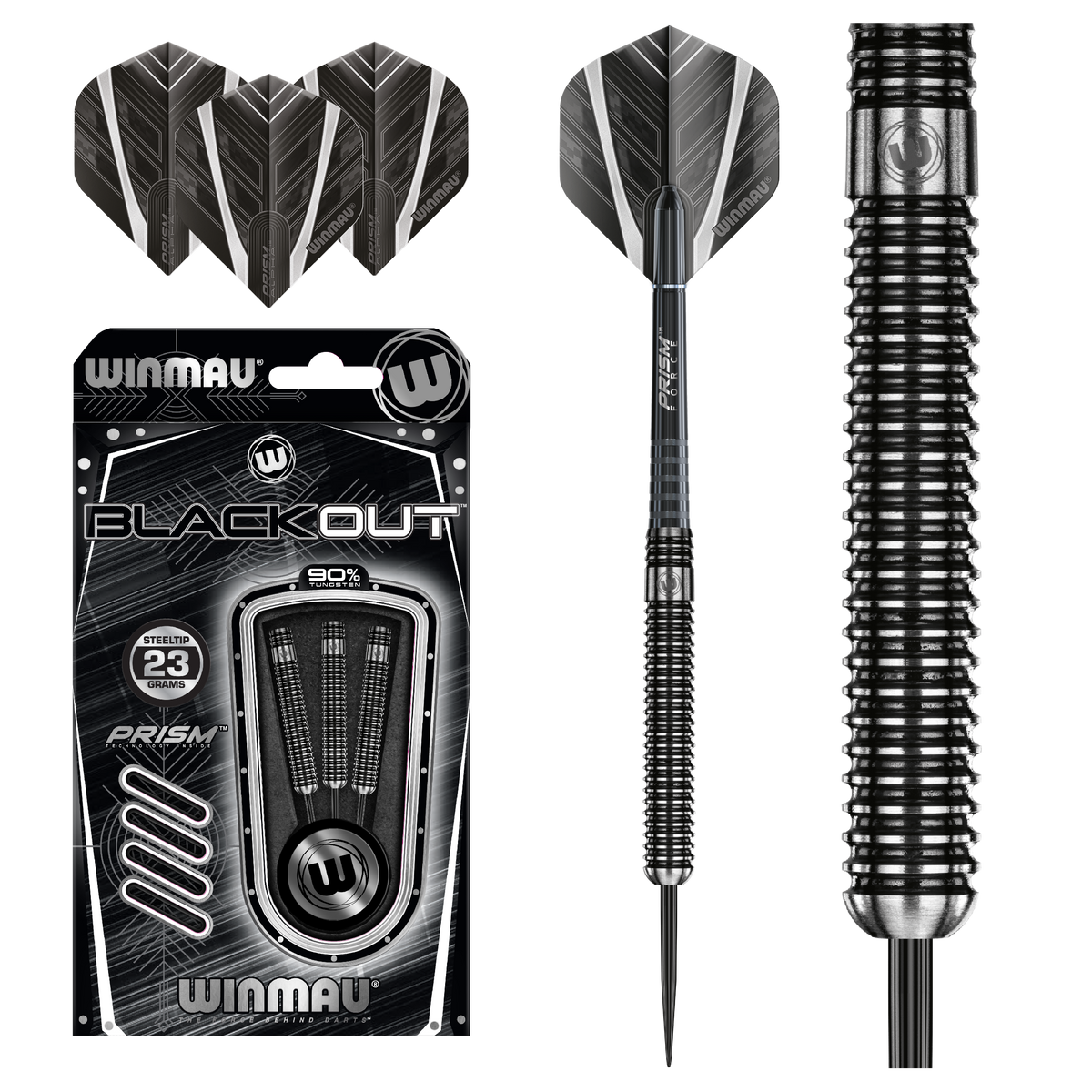 Winmau Blackout Darts - Steel Tip - 90% Tungsten - Style 2
