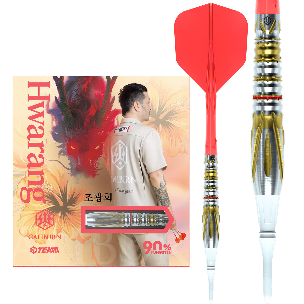 Caliburn Players Darts - Soft Tip - 90% Tungsten - Hwarang