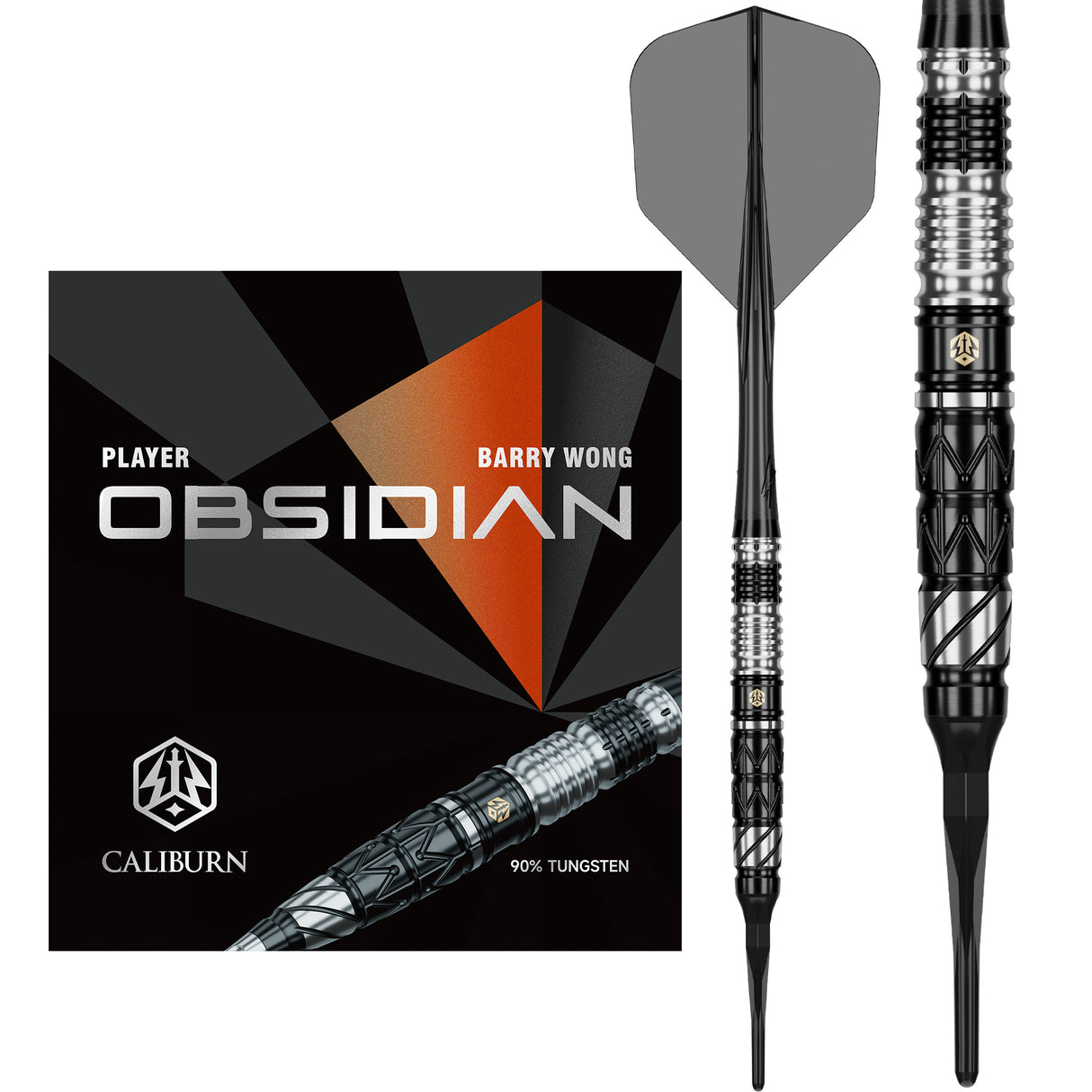 Caliburn Players Darts - Soft Tip - 90% Tungsten - Obsidian: Barry Wong