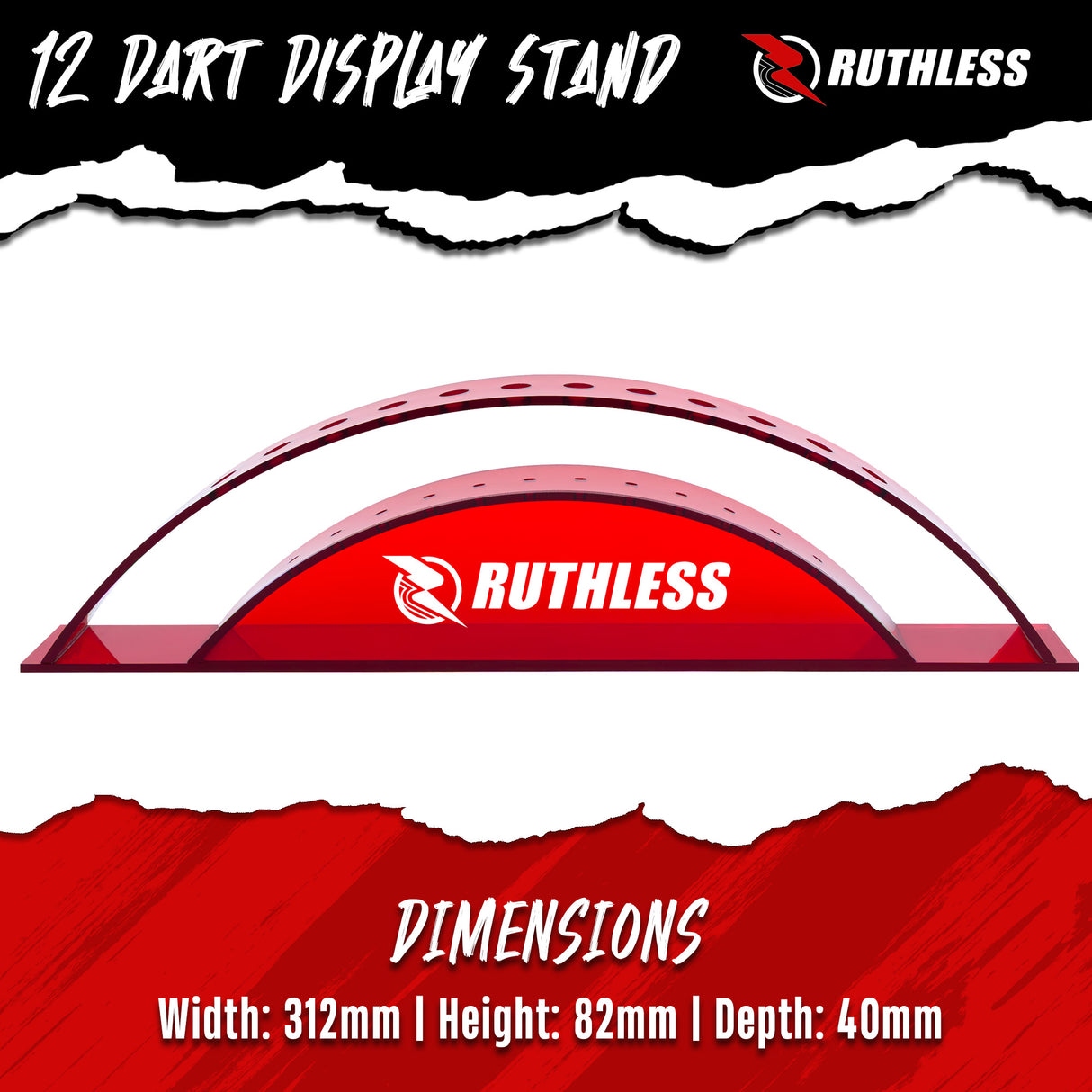 Ruthless Display Arc - 12-hole Acrylic Stand - Red