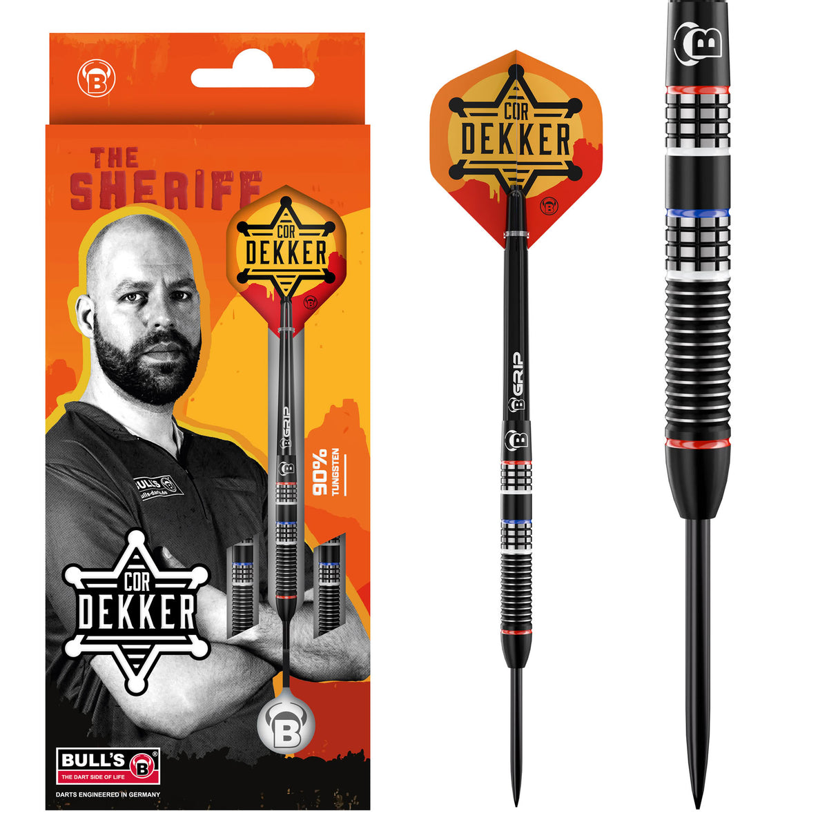BULL'S Cor Dekker Darts - Steel Tip - 90% Tungsten