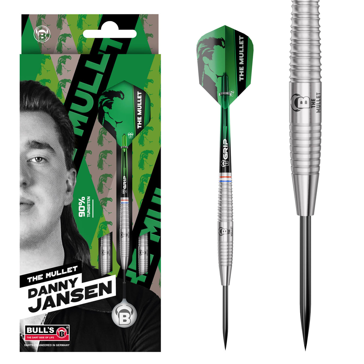 BULL'S Danny Jansen Darts - Steel Tip - 90% Tungsten - G2