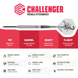 BULL'S Kendji Steinbach Darts - Steel Tip - 90% Tungsten