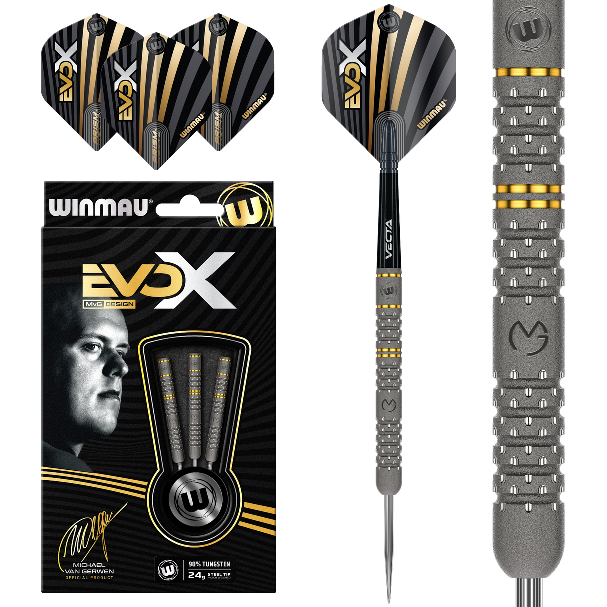 Winmau Michael van Gerwen Darts - Steel Tip - 90% Tungsten - Evo X