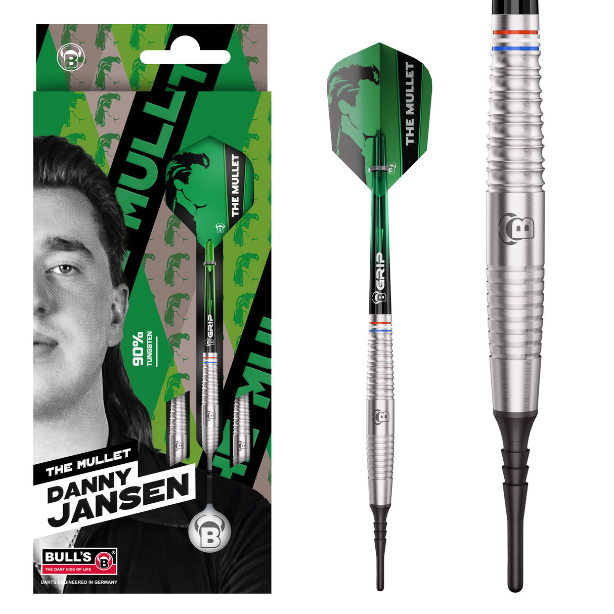 BULL'S Danny Jansen Darts - Soft Tip - 90% Tungsten - G2
