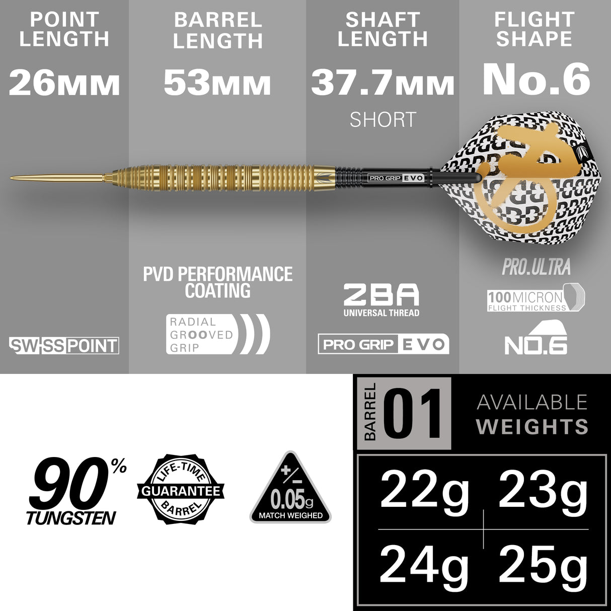 Target Bolide Envy Darts - Steel Tip - 90% Tungsten - 01