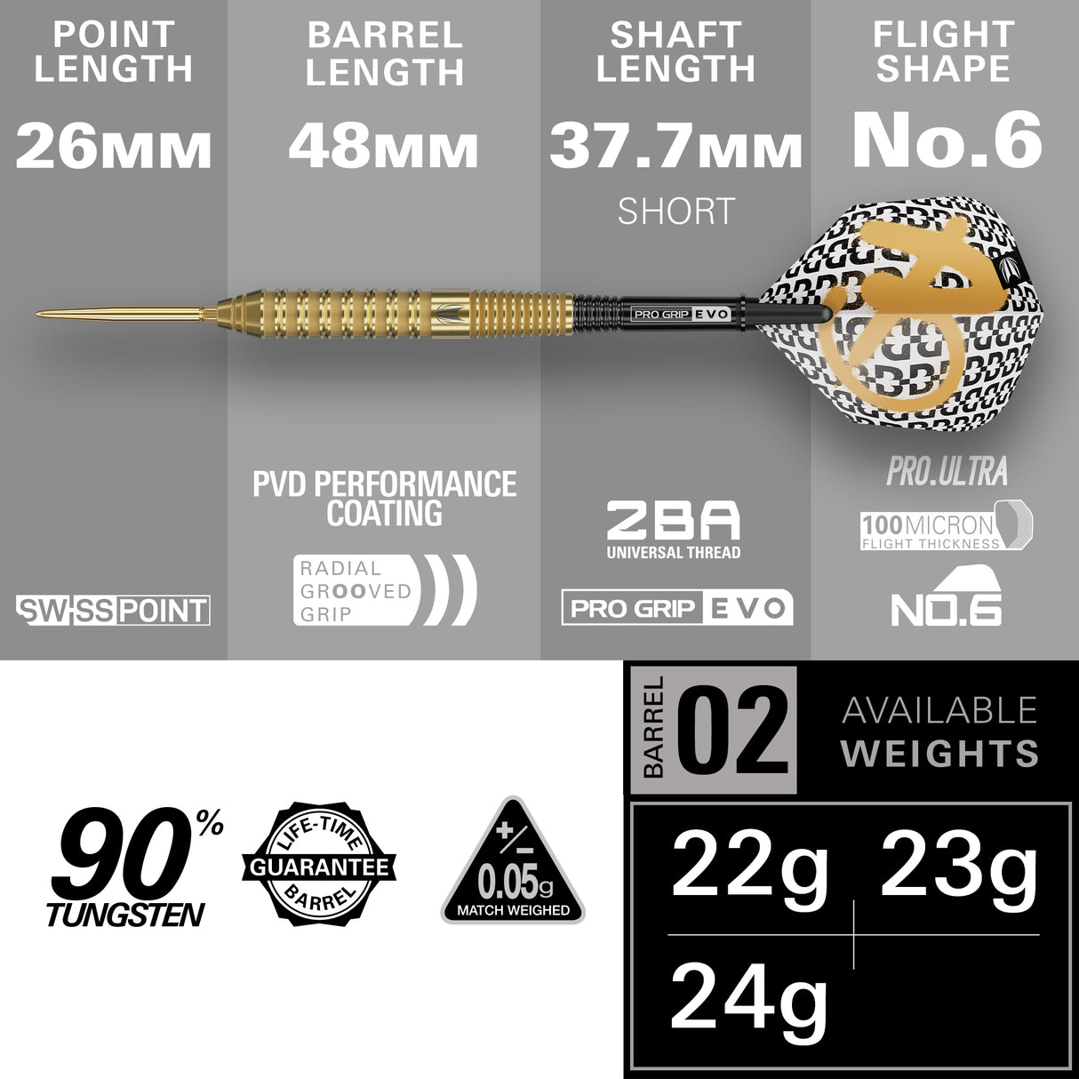 Target Bolide Envy Darts - Steel Tip - 90% Tungsten - 02