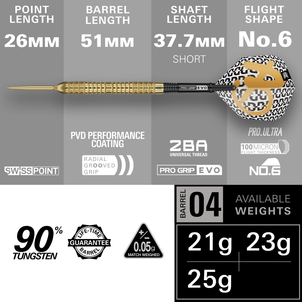 Target Bolide Envy Darts - Steel Tip - 90% Tungsten - 04