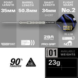 Target Justin Hood Darts - Steel Tip - 90% Tungsten