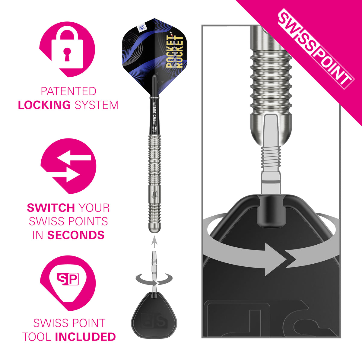 Target Justin Hood Darts - Steel Tip - 90% Tungsten