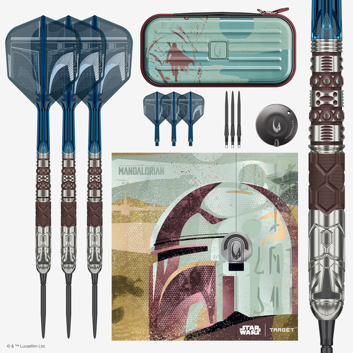 Target Star Wars Darts - Steel Tip - 95% Tungsten - The Mandalorian