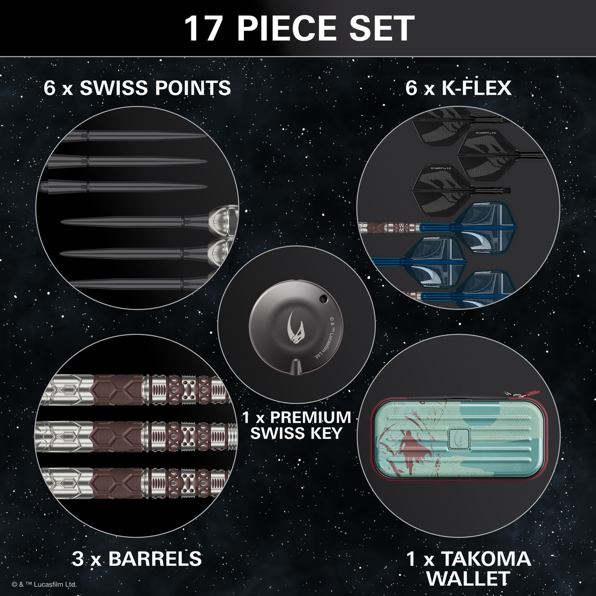Target Star Wars Darts - Steel Tip - 95% Tungsten - The Mandalorian