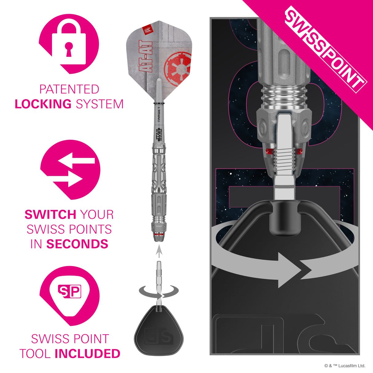 Target Star Wars Darts - Steel Tip - 90% Tungsten - AT-AT