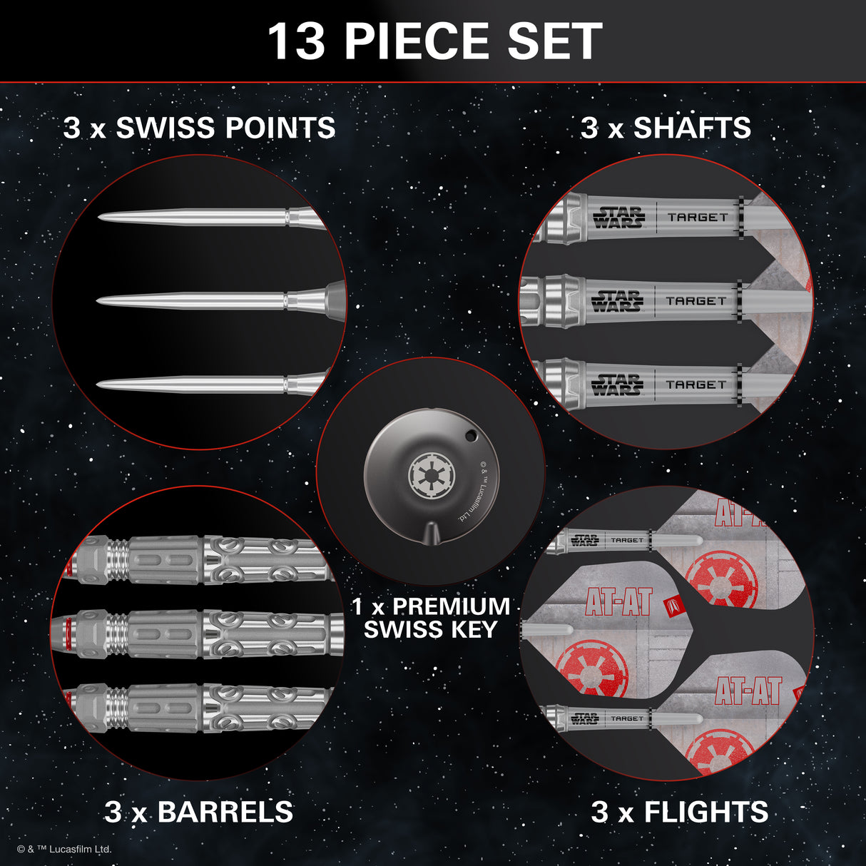 Target Star Wars Darts - Steel Tip - 90% Tungsten - AT-AT