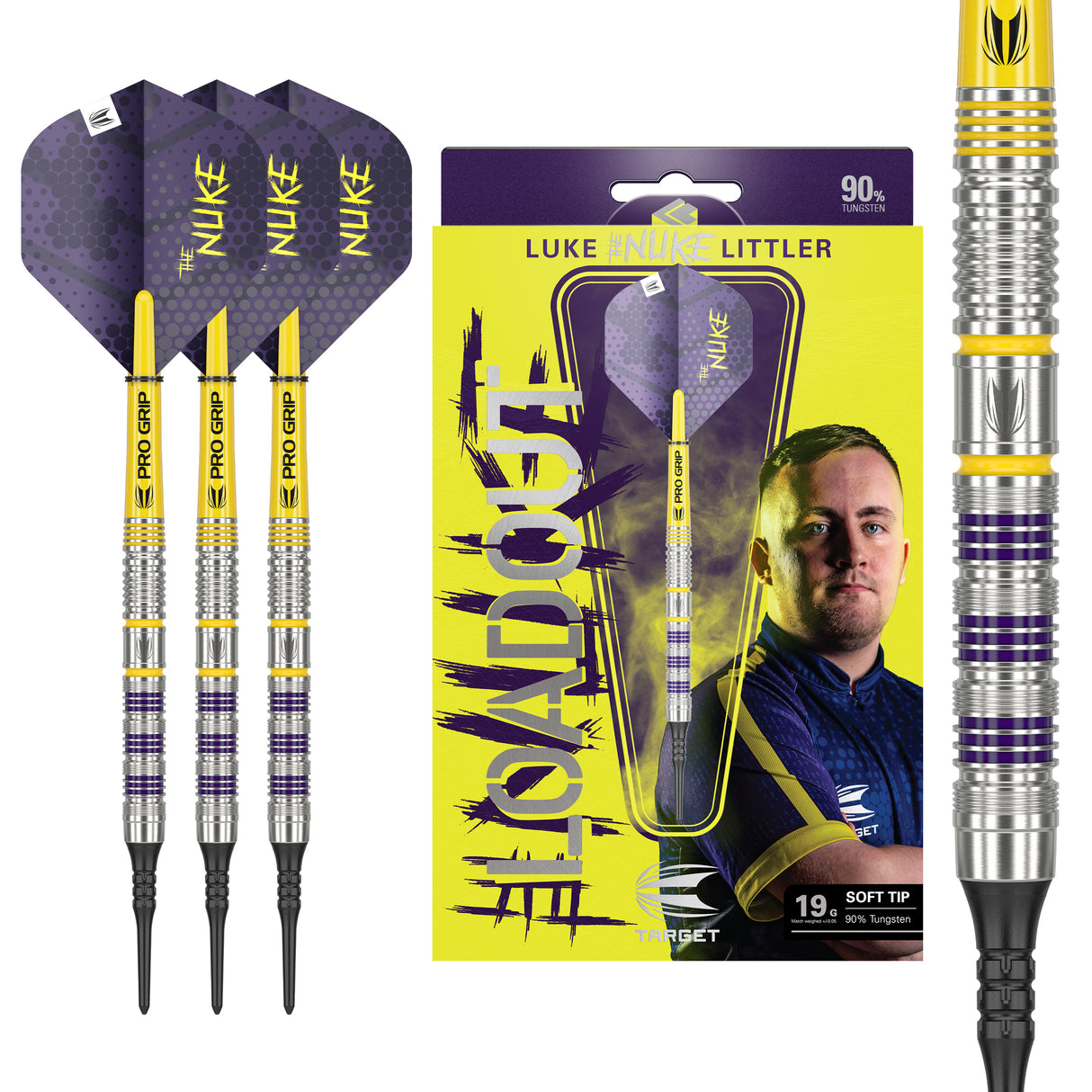 Target Luke Littler Darts - Soft Tip - 95% Tungsten - Loadout