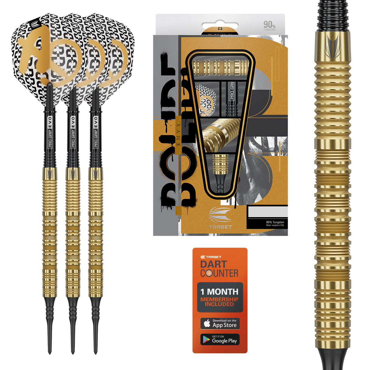 Target Bolide Envy Darts - Soft Tip - 90% Tungsten - 10