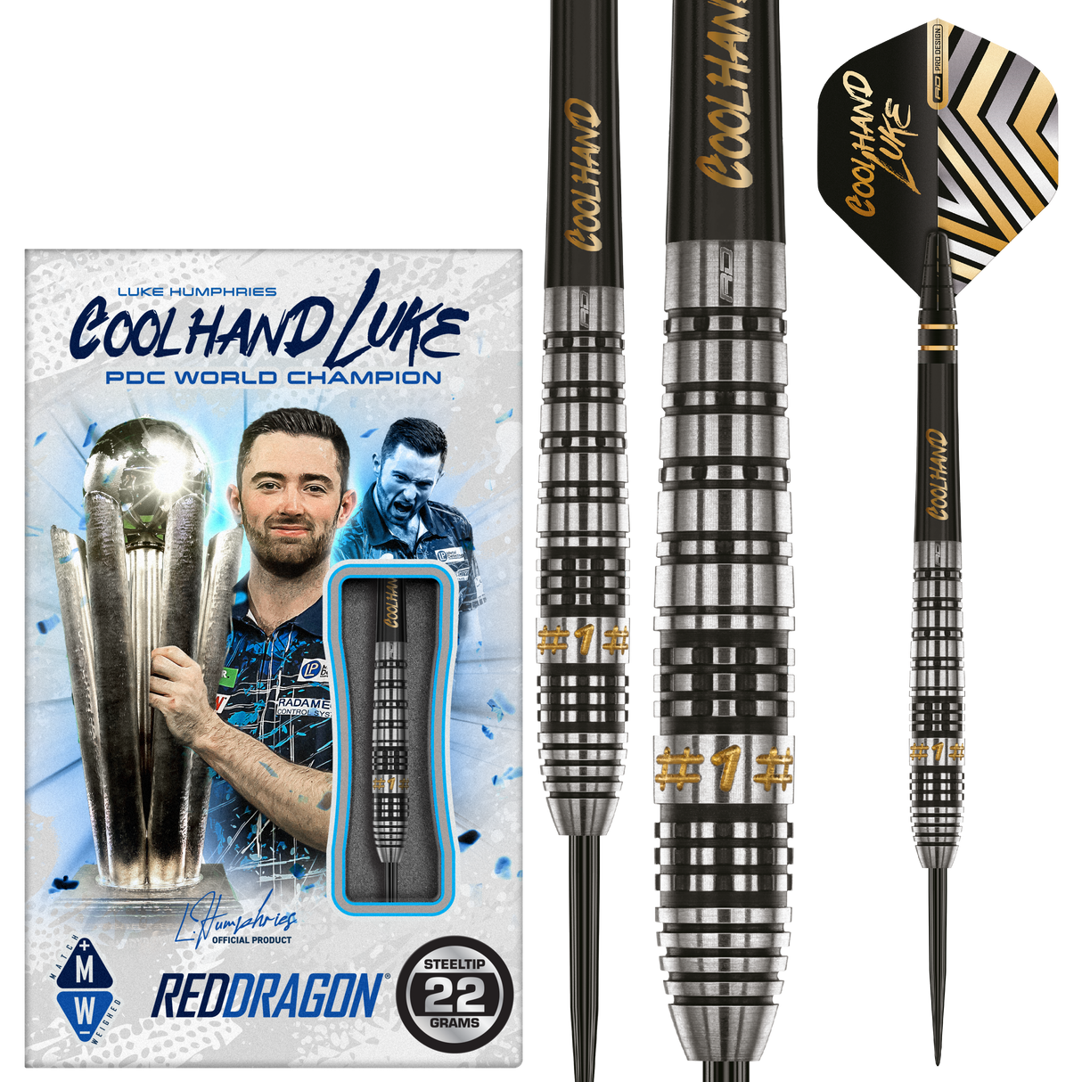 Red Dragon Luke Humphries Darts - Steel Tip - 90% Tungsten - Prestige