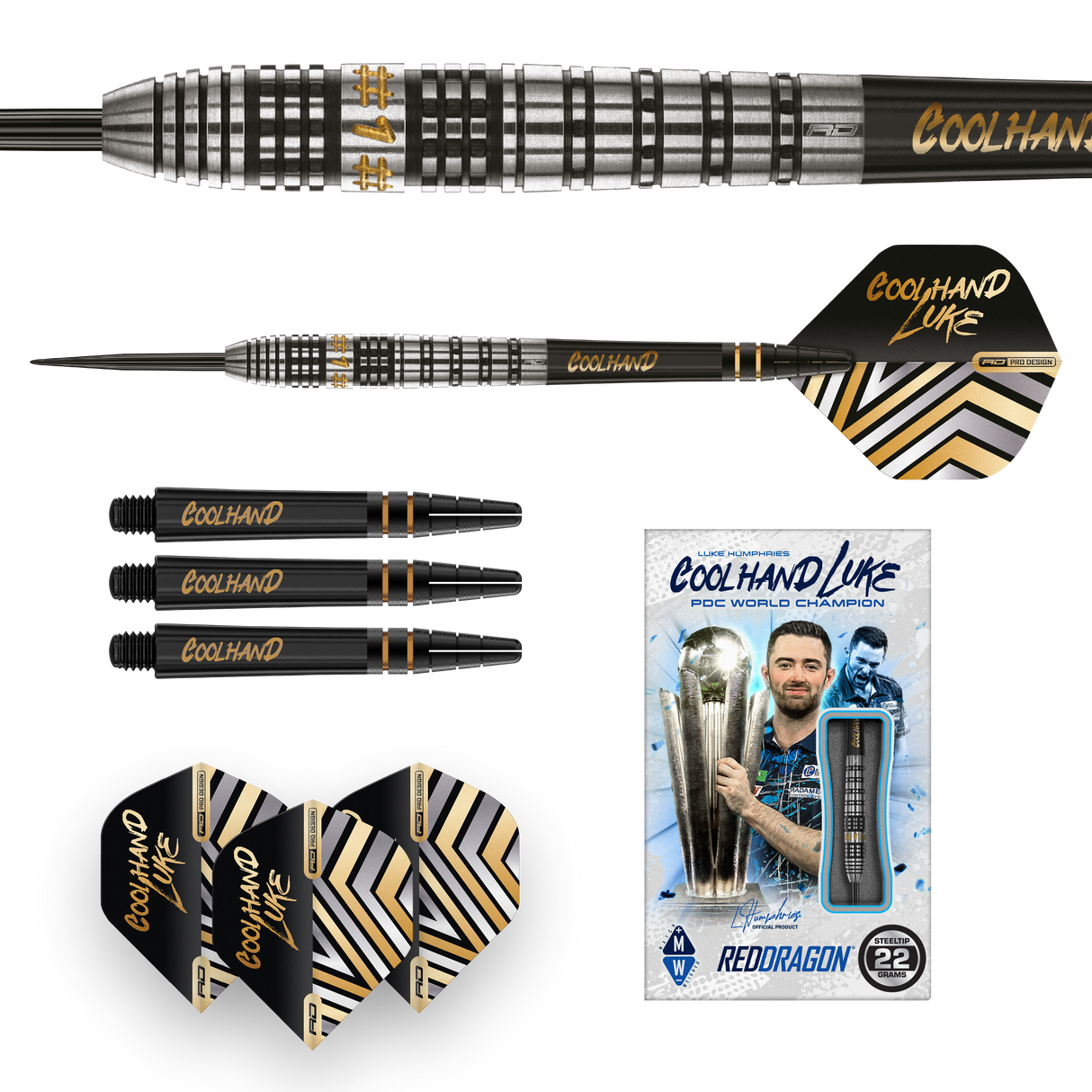 Red Dragon Luke Humphries Darts - Steel Tip - 90% Tungsten - Prestige