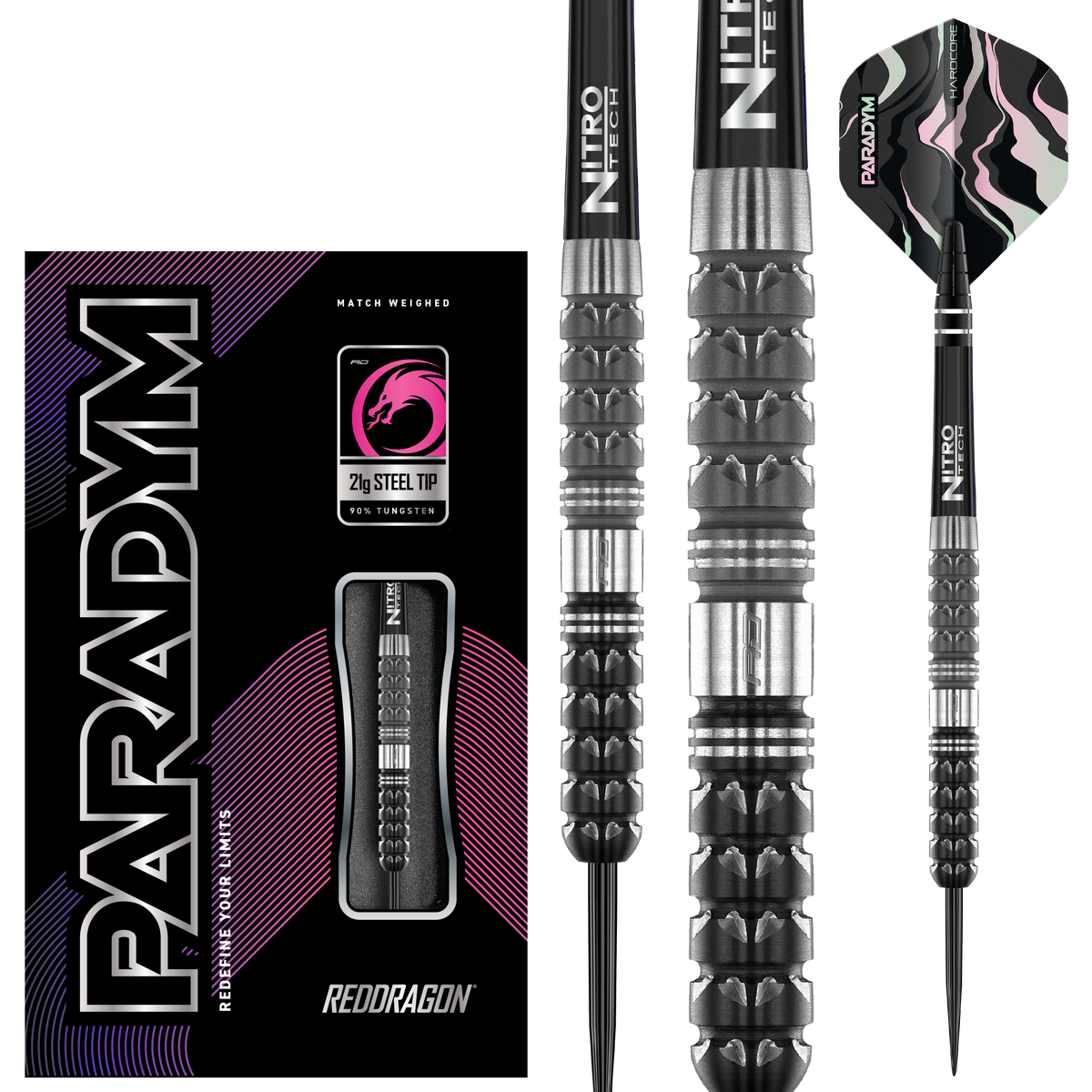Red Dragon Paradym Darts - Steel Tip - 90% Tungsten - Parallel