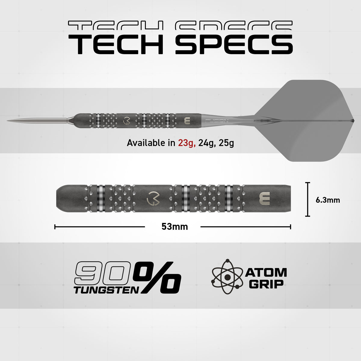 Winmau Michael van Gerwen Switch Darts - Steel Tip - 90% Tungsten - TS-Pro