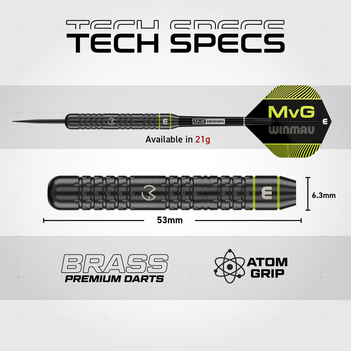 Winmau Michael van Gerwen Darts - Steel Tip - Brass