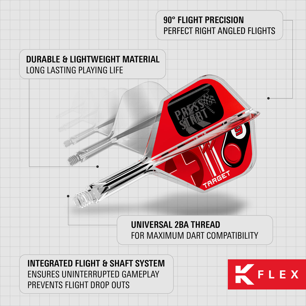 Target K-Flex Dart Flights - Press Start