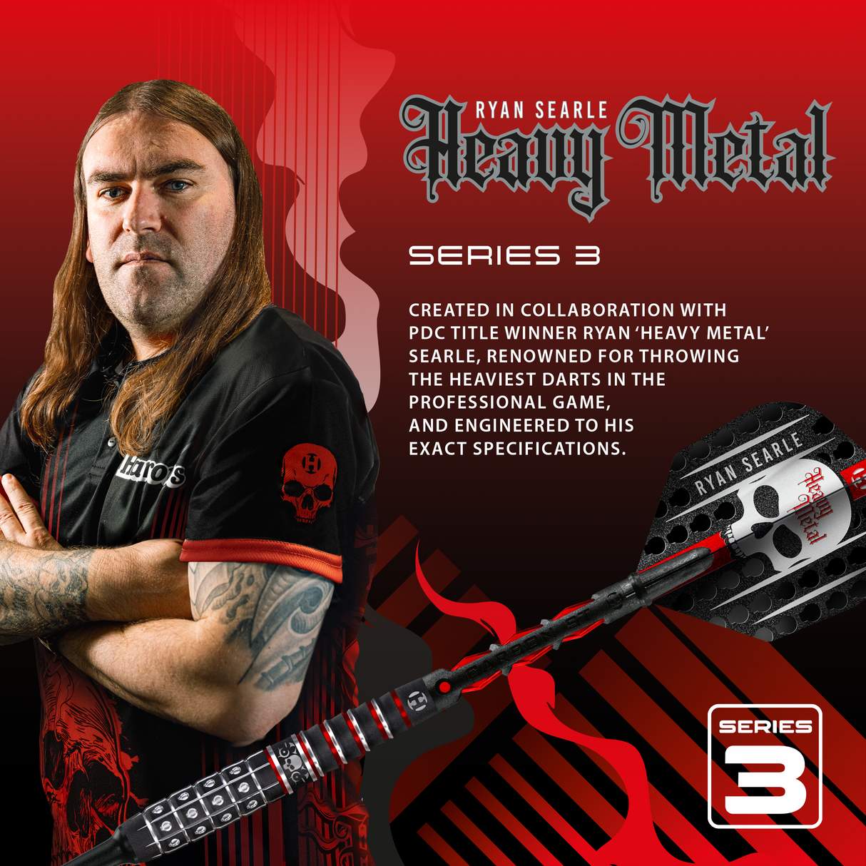 Harrows Ryan Searle Darts - Soft Tip - 90% Tungsten - Series 3