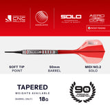 Harrows Damon Heta Darts - Soft Tip - 90% Tungsten - Geo