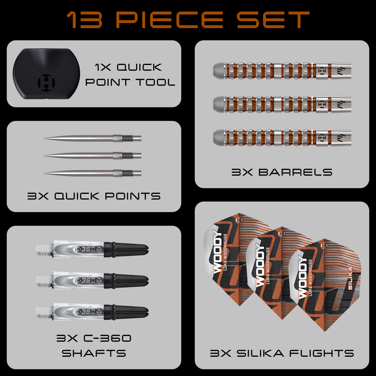 Harrows Luke Woodhouse Darts - Steel Tip - 90% Tungsten - Series 3