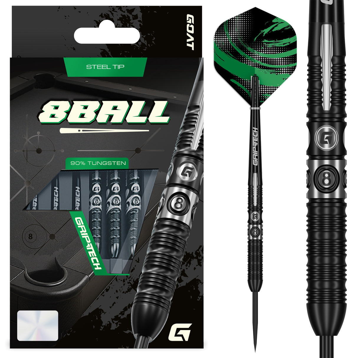 GOAT 8Ball Darts - Steel Tip - 90% Tungsten