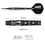 One80 Noriyuki Nakamura Darts - Soft Tip - 90% Tungsten - V4 - Black