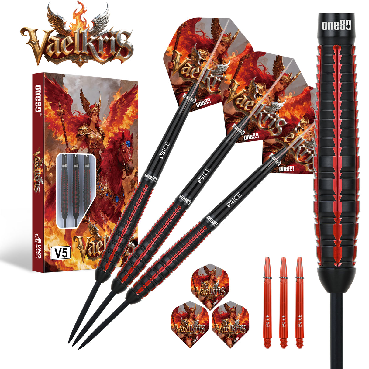 One80 Vaelkris Darts - Steel Tip - 90% Tungsten - V05