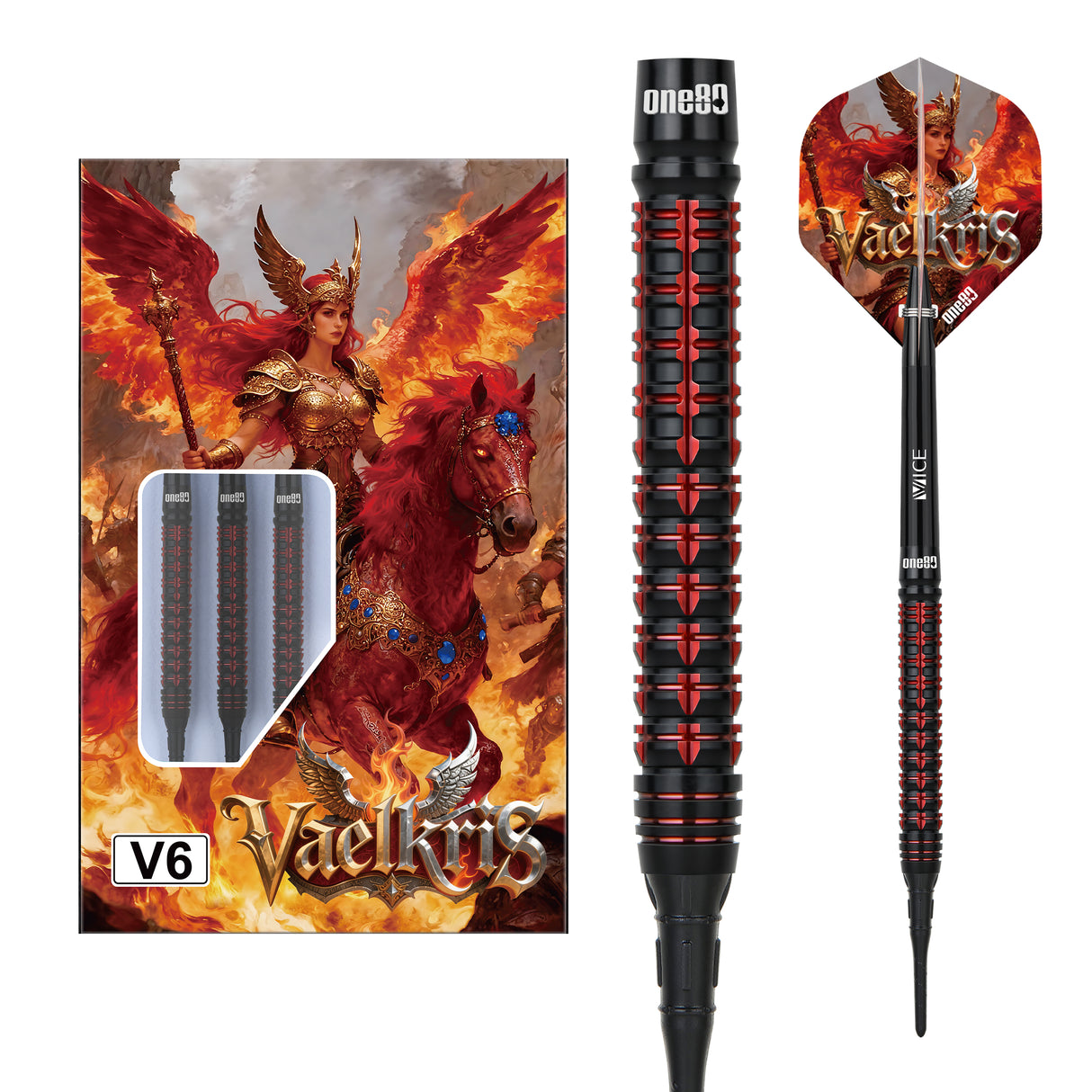 One80 Vaelkris Darts - Soft Tip - 90% Tungsten - V06