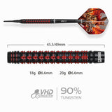 One80 Vaelkris Darts - Soft Tip - 90% Tungsten - V06